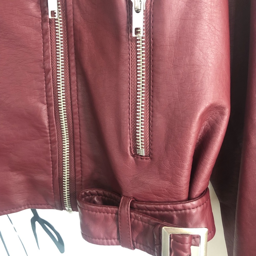 ASOS Ox Blood Faux Leather Jacket - Picture 5 of 6